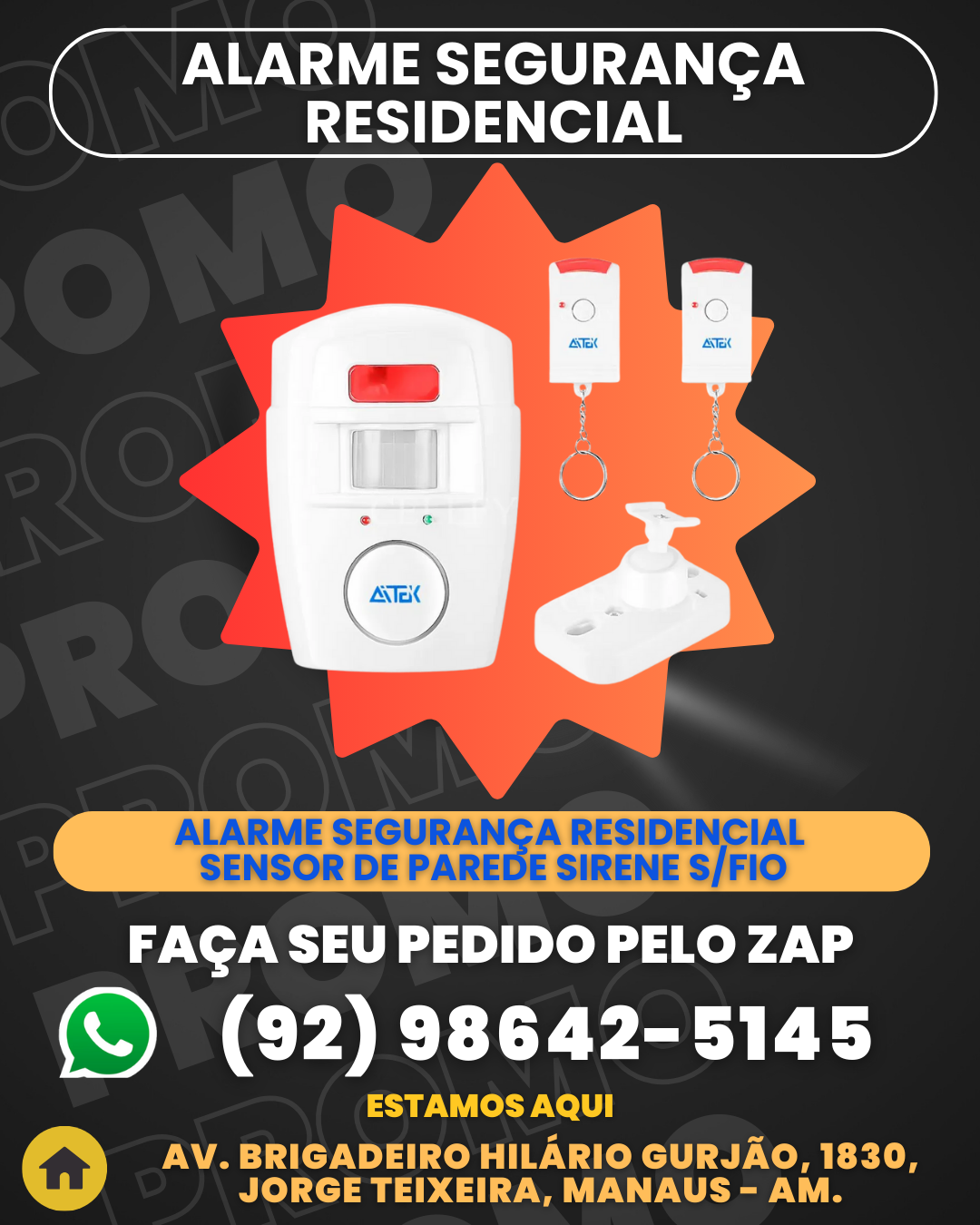 Alarme SeguranЗa Residencial Sensor De Parede Sirene Sfio