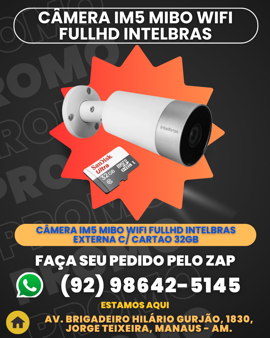 CГmera Im5 Mibo Wifi Fullhd Intelbras Externa C Cartao 32gb