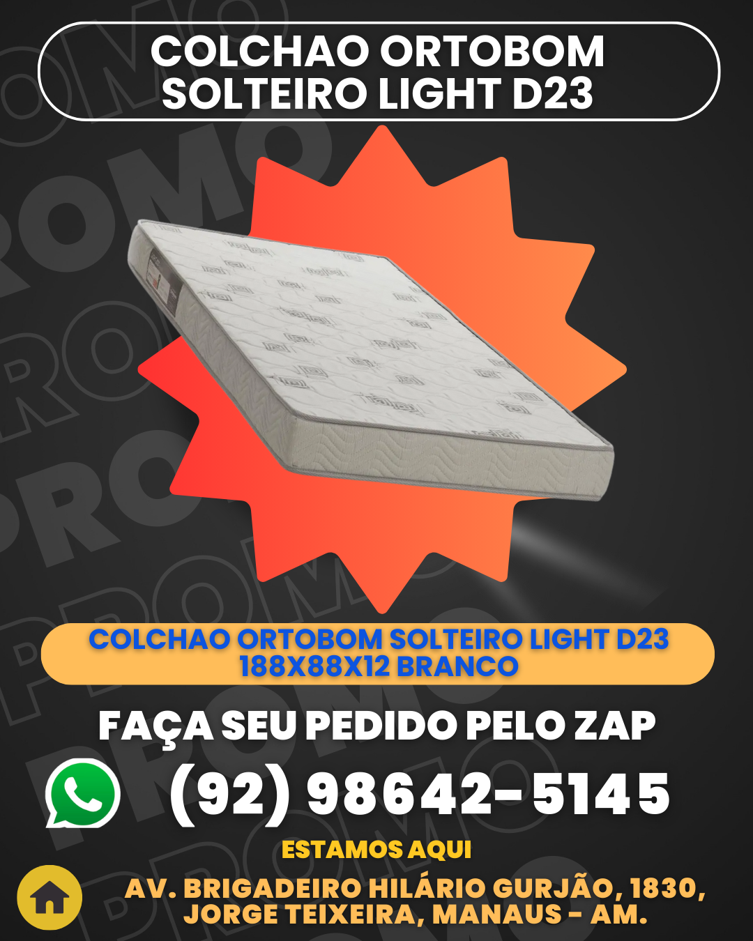 Colchao Ortobom Solteiro Light D23 188x88x12 Branco