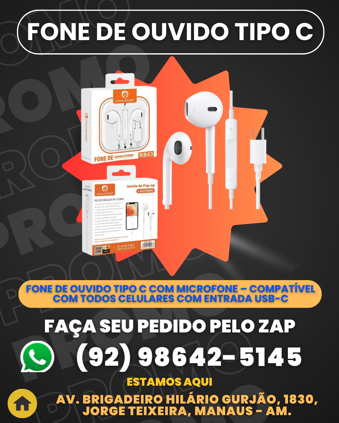 Fone De Ouvido Tipo C Com Microfone тАУ Compat├нvel Com Todos Celulares Com Entrada Usb-c