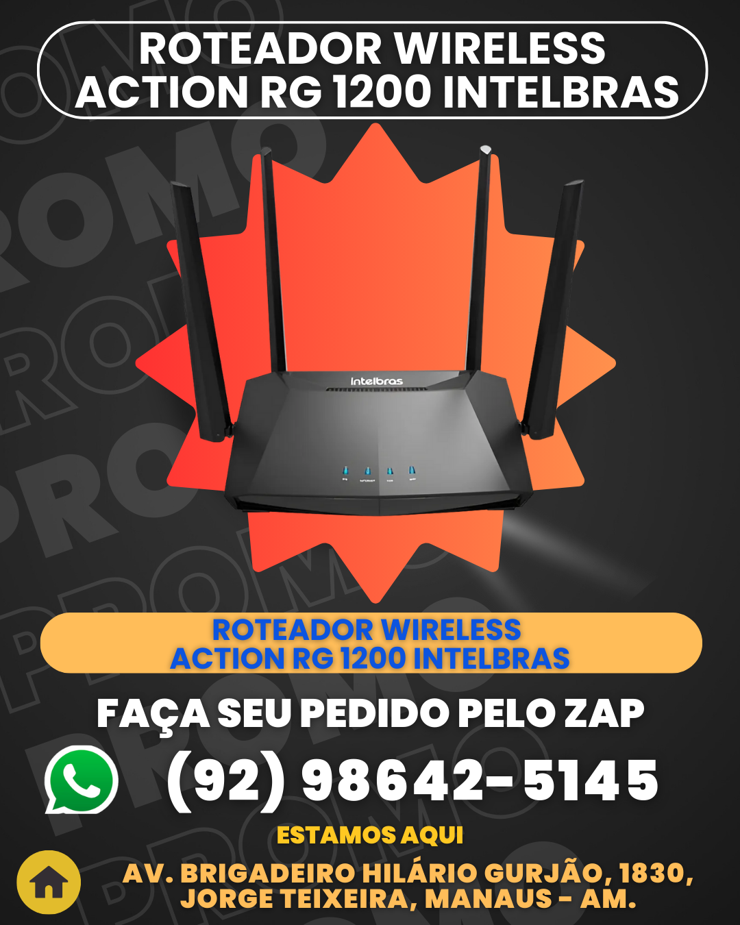 Roteador Wireless Action Rg 1200 Intelbras