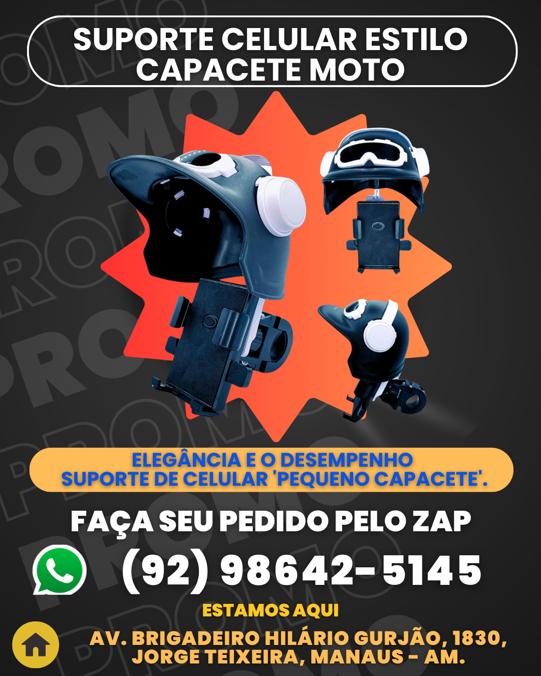 Suporte Celular Estilo Capacete Moto