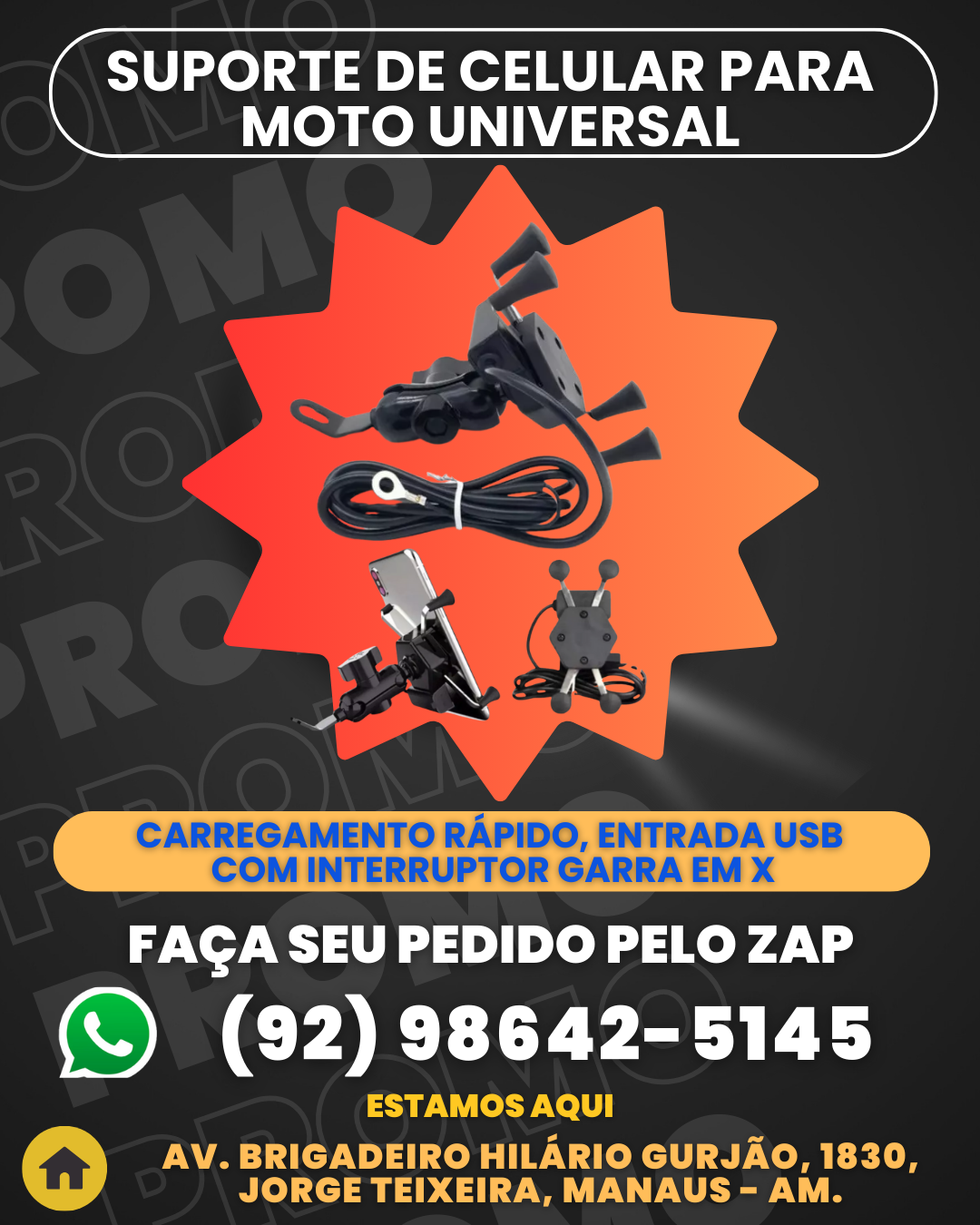 Suporte DE celular PARA MOTO UNIVERSAL