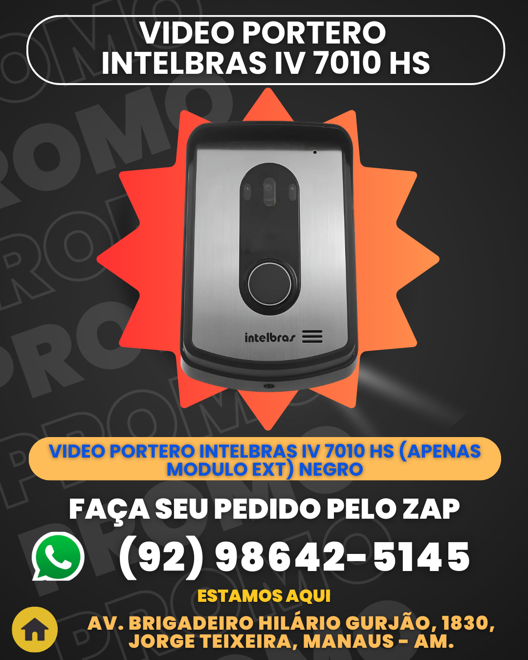 Video Portero Intelbras Iv 7010 Hs (apenas Modulo Ext) Negro