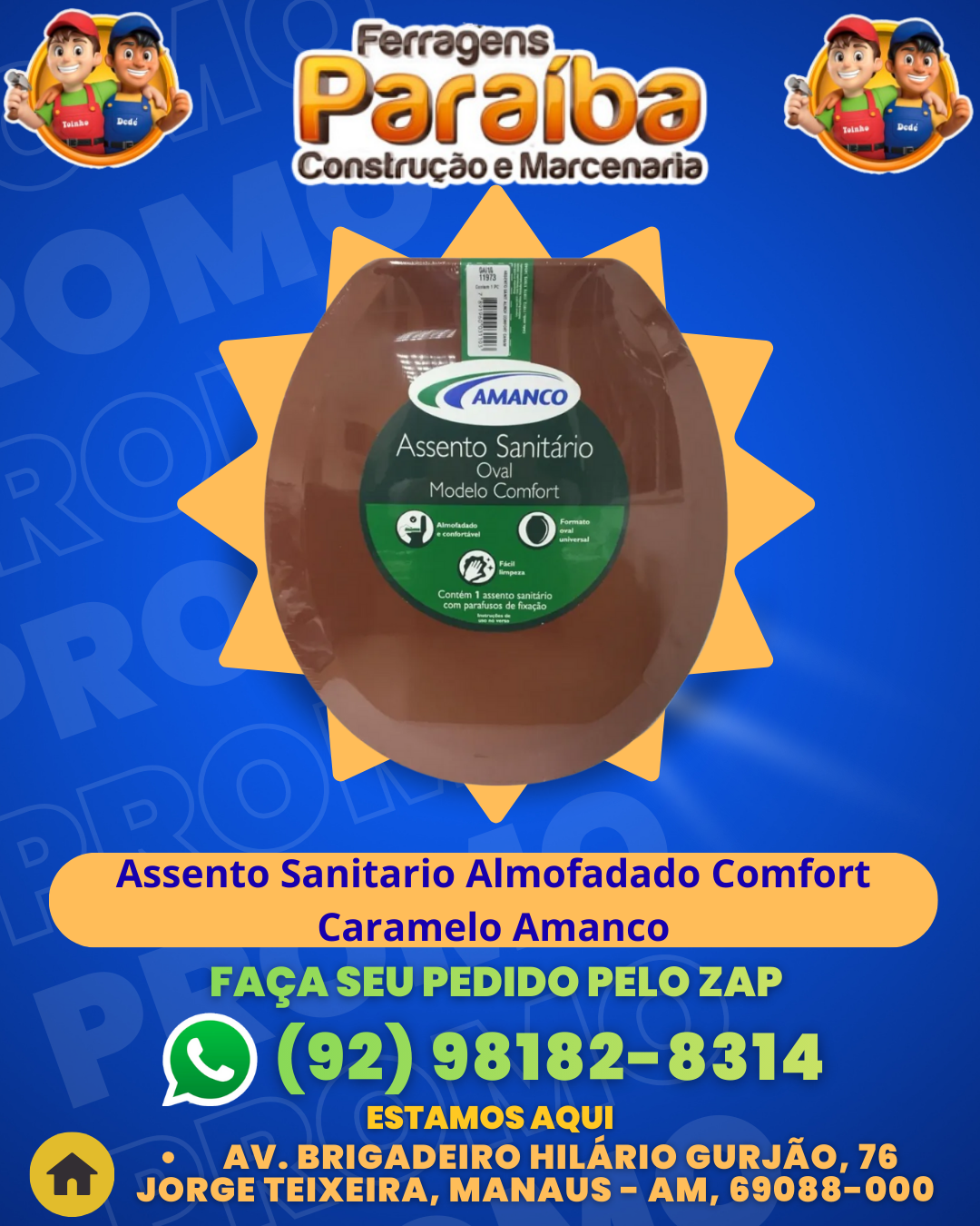 Assento Sanitario Almofadado Comfort Caramelo Amanco 1 1