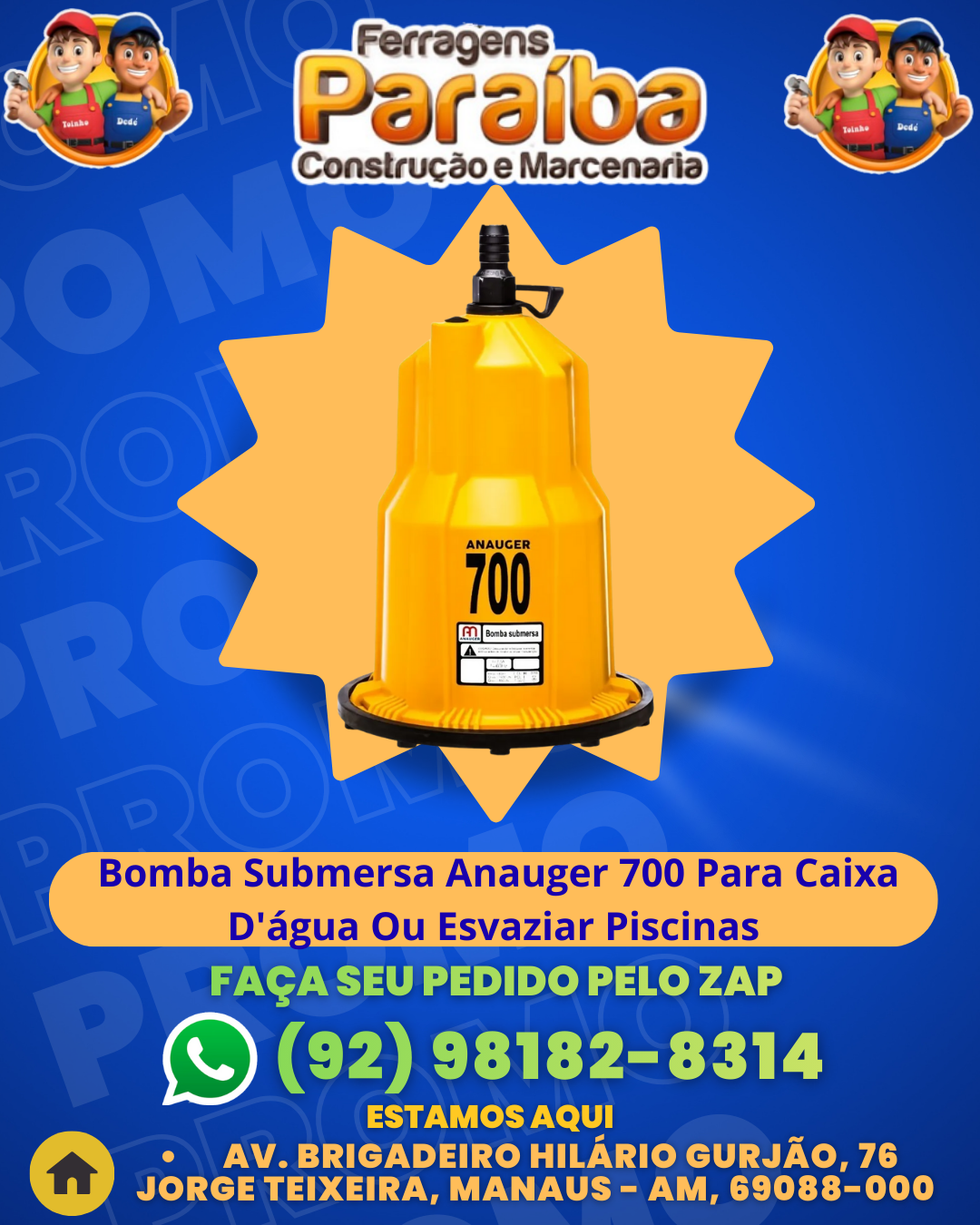 Bomba Submersa Anauger 700 Para Caixa D'аgua Ou Esvaziar Piscinas 1 1
