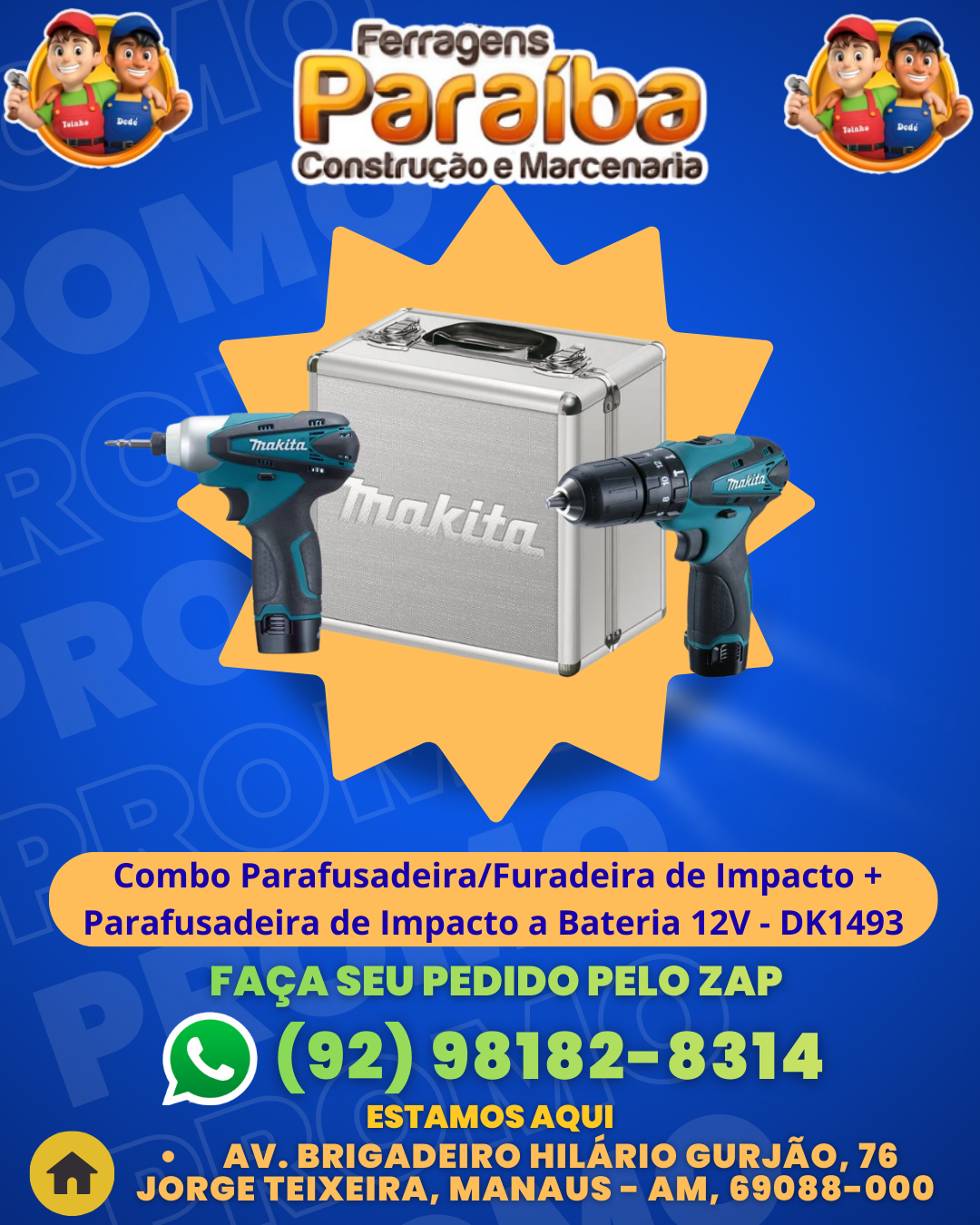 Combo ParafusadeiraFuradeira de Impacto + Parafusadeira de Impacto a Bateria 12V - DK1493 - Makita 1 1