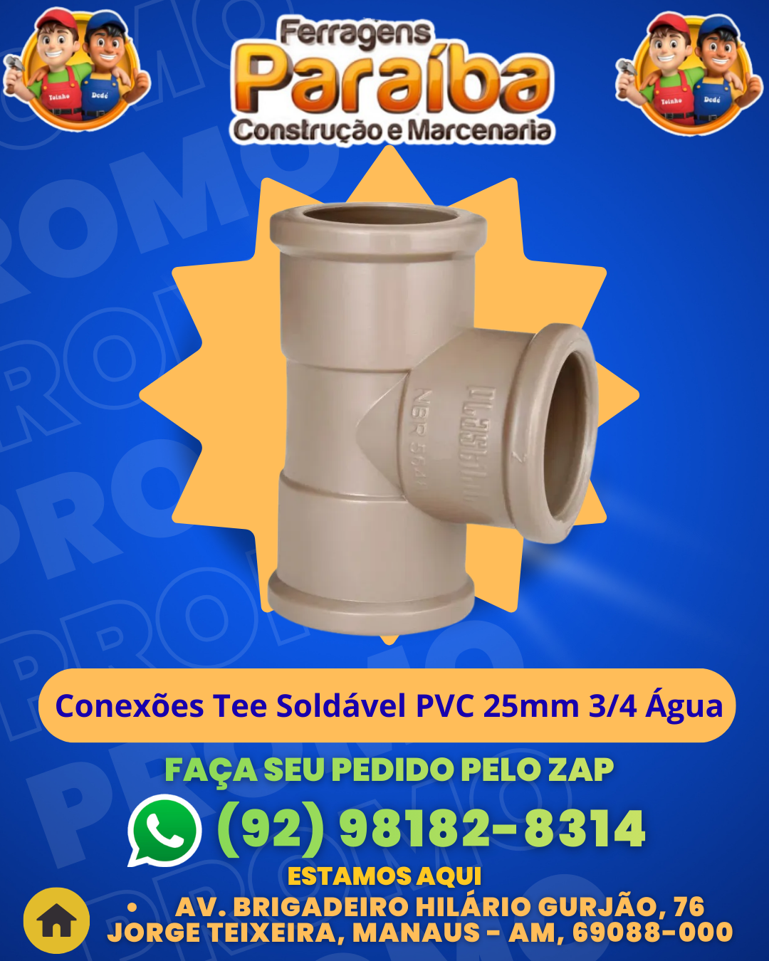Conexфes Tee Soldаvel PVC 25mm 34 ╡gua 1 1