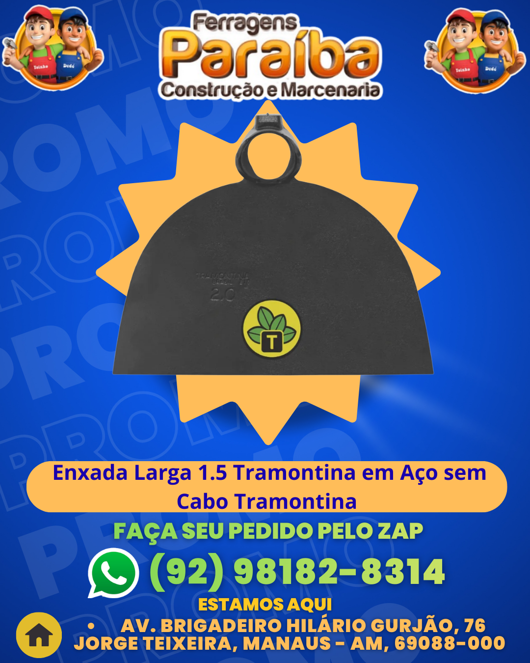 Enxada Larga 1.5 Tramontina em AЗo sem Cabo Tramontina 1 1