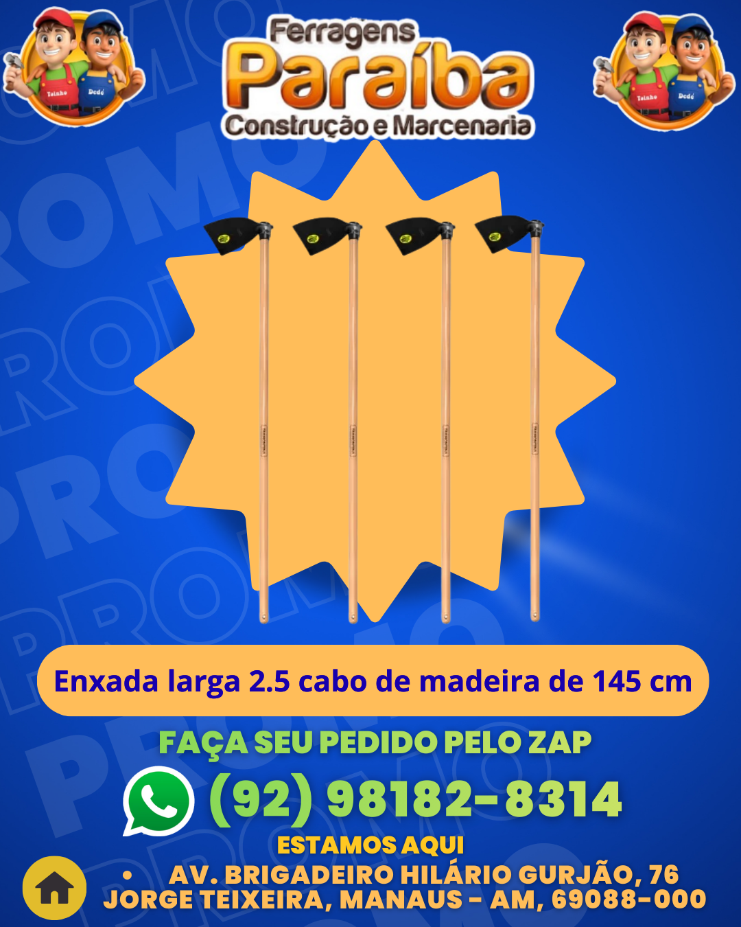 Enxada larga 2.5 cabo de madeira de 145 cm 1 1