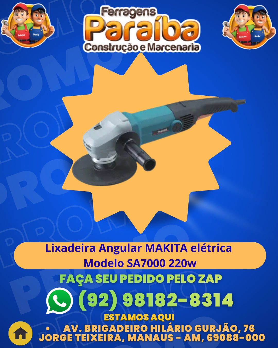 Lixadeira Angular MAKITA elВtrica - Modelo SA7000 220w 1 1