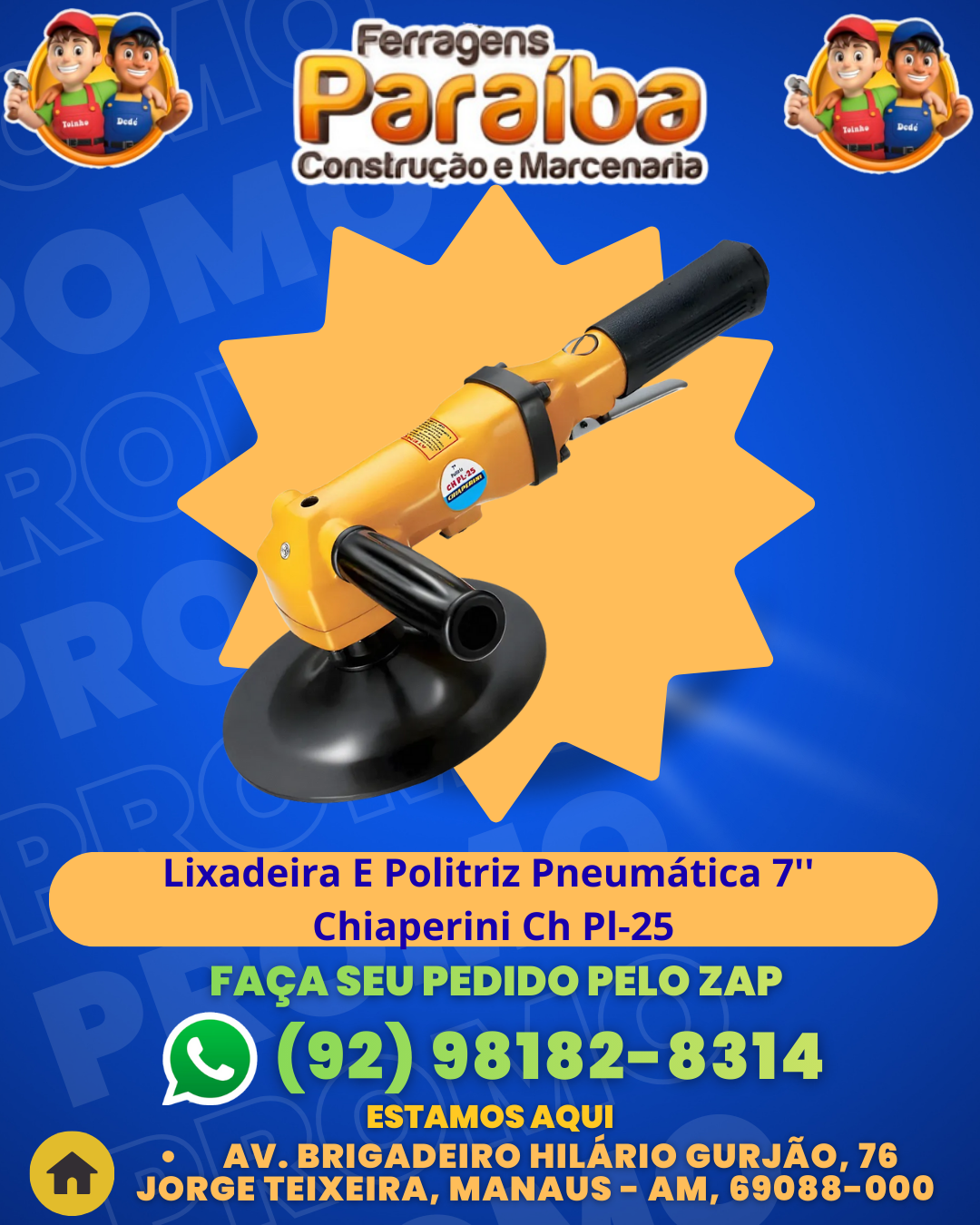 Lixadeira E Politriz Pneumаtica 7'' Chiaperini Ch Pl-25 1 1