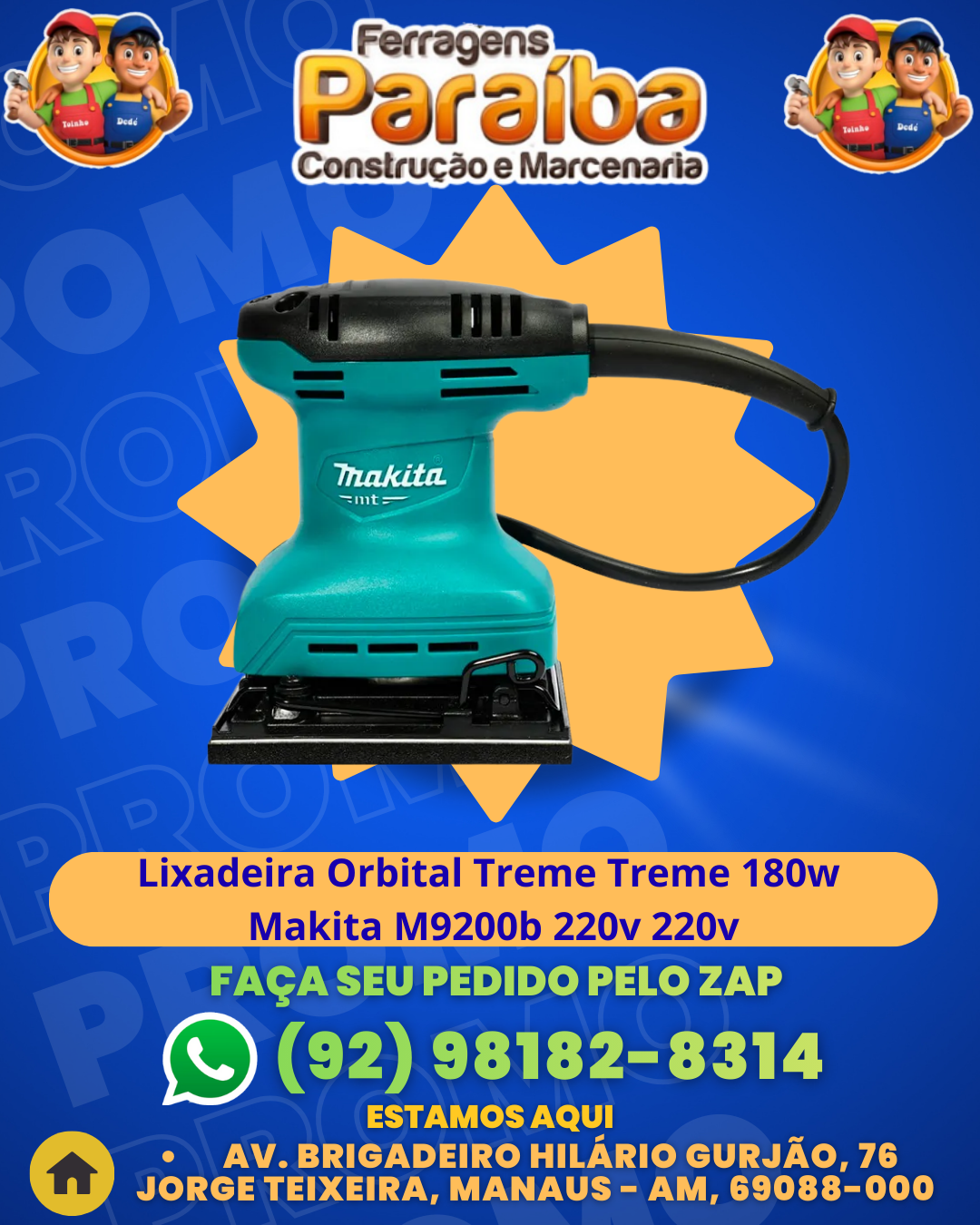 Lixadeira Orbital Treme Treme 180w Makita M9200b 220v 220v 1 1