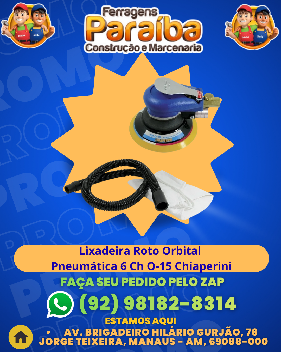Lixadeira Roto Orbital  Pneumаtica 6 Ch O-15 Chiaperini 1 1