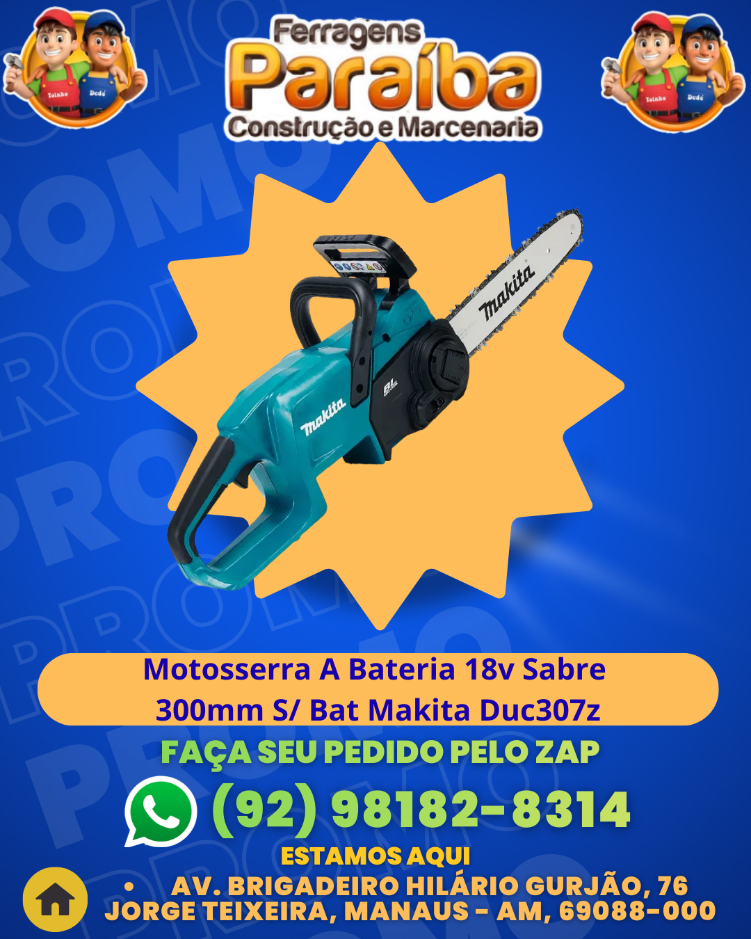 Motosserra A Bateria 18v Sabre 300mm S Bat Makita Duc307z 1 1