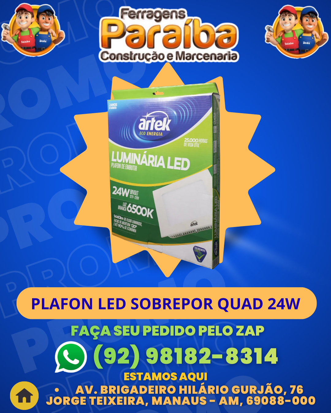PLAFON LED SOBREPOR QUAD 24W 1 1