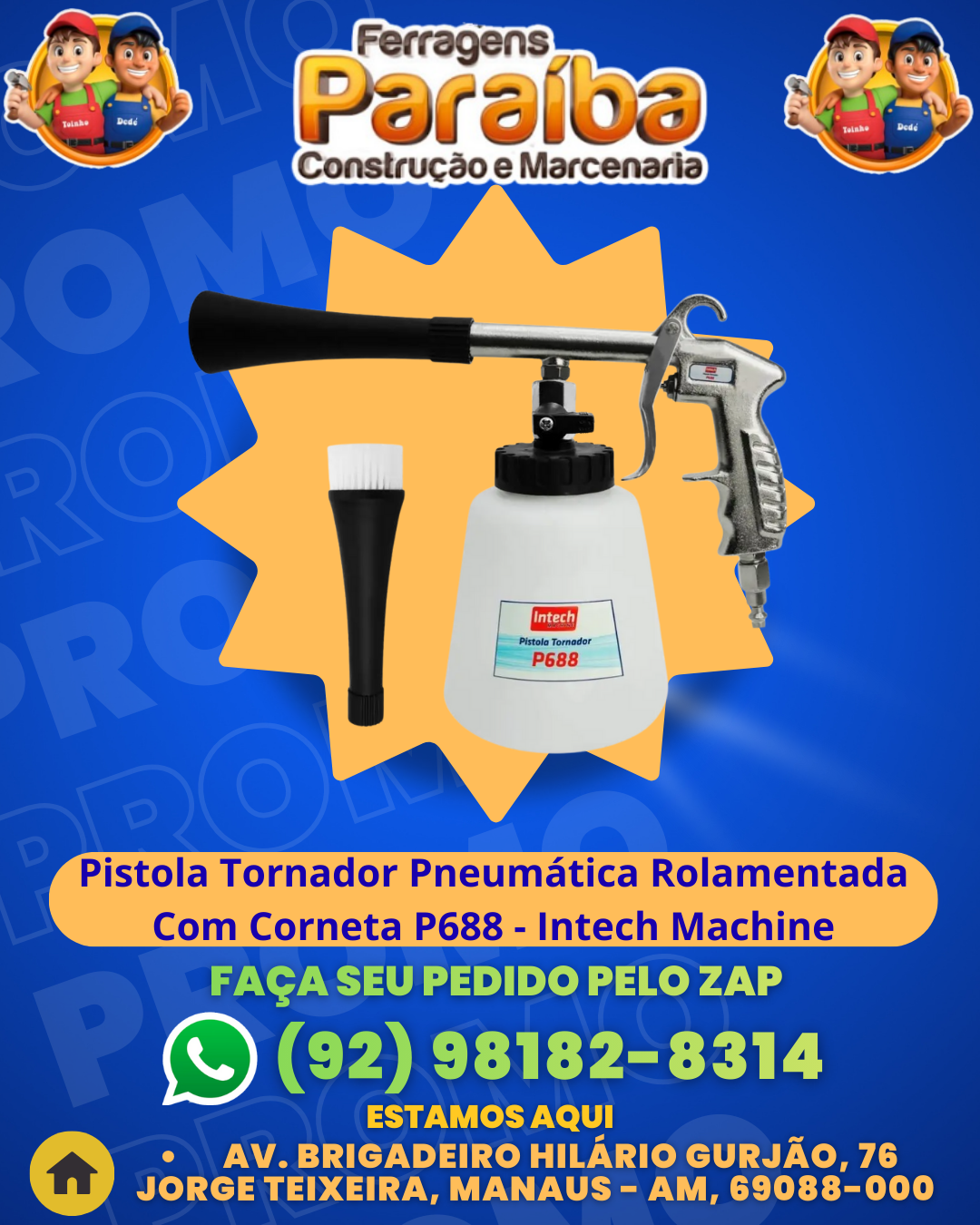 Pistola Tornador Pneumаtica Rolamentada Com Corneta P688 - Intech Machine 1 1