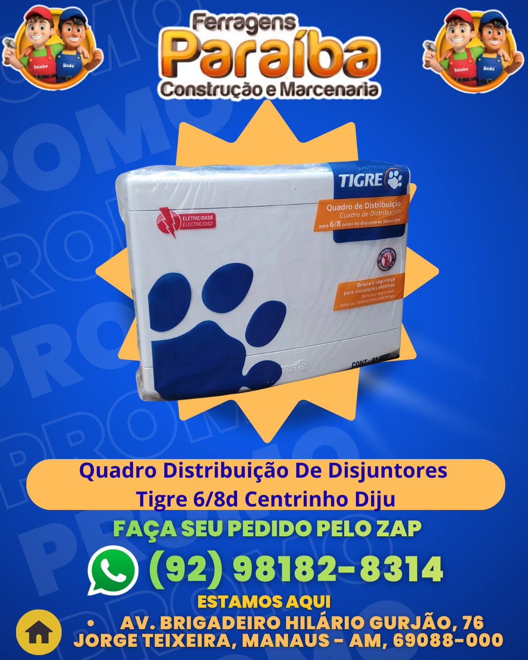 Quadro DistribuiЗ╞o De Disjuntores Tigre 68d Centrinho Diju 1 1