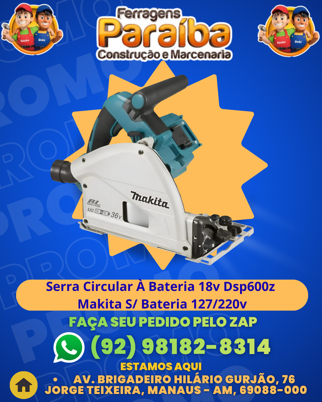 Serra Circular ╖ Bateria 18v Dsp600z Makita S Bateria 127220v 1 1