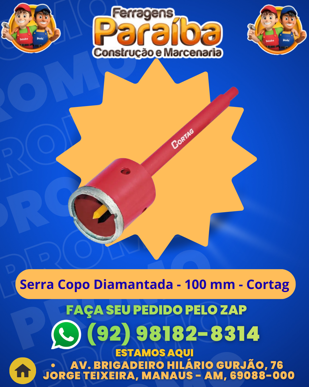 Serra Copo Diamantada - 100 mm - Cortag 1 1