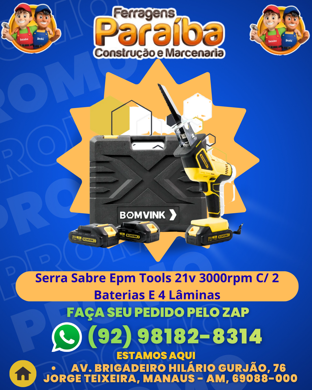 Serra Sabre Epm Tools 21v 3000rpm C 2 Baterias E 4 LГminas 1 1