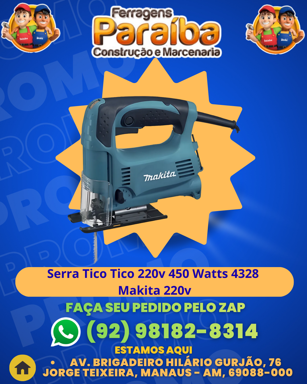 Serra Tico Tico 220v 450 Watts 4328 - Makita 220v 1 1