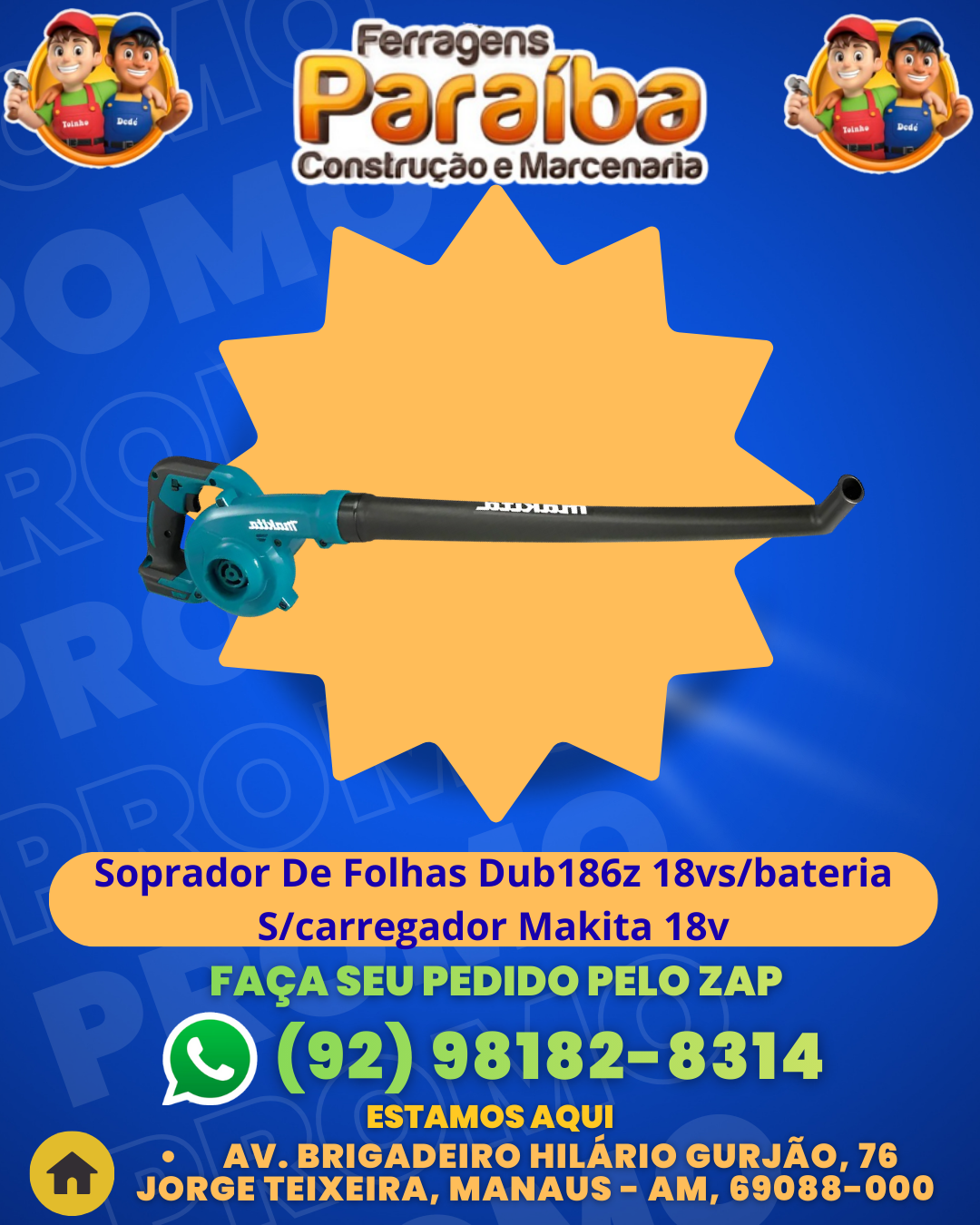 Soprador De Folhas Dub186z 18vsbateria Scarregador Makita 18v 1 1
