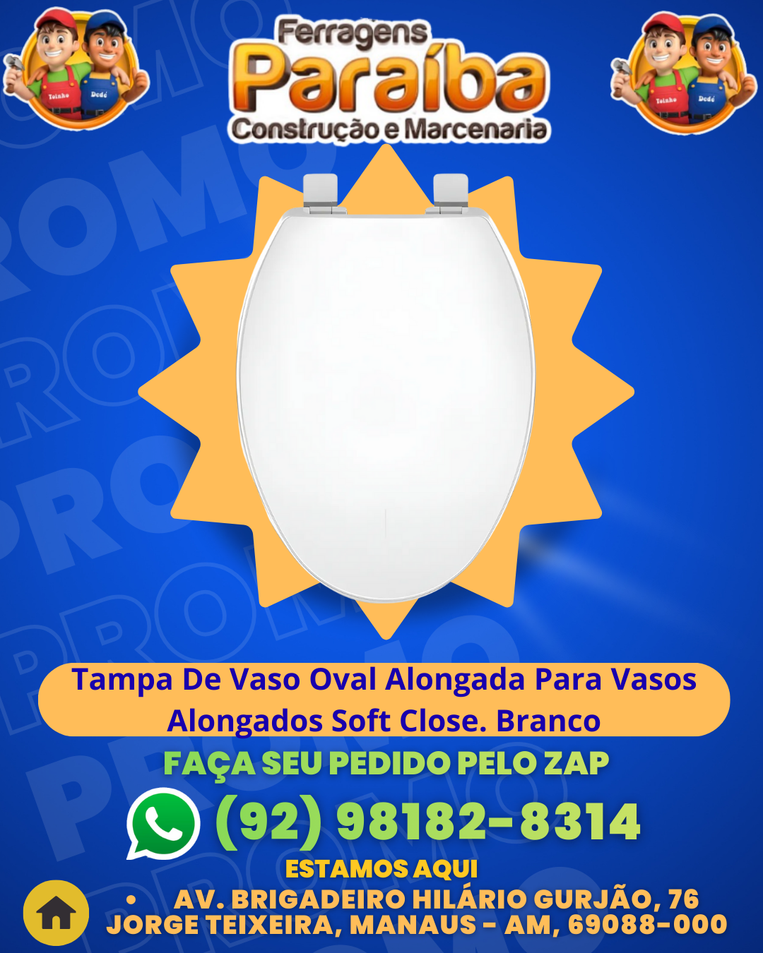 Tampa De Vaso Oval Alongada Para Vasos Alongados Soft Close. Branco 1 1