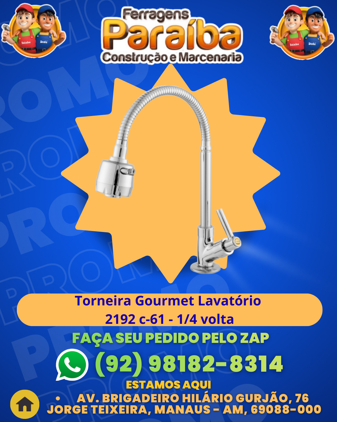 Torneira Gourmet Lavatвrio 2192 c-61 - 14 volta 1 1