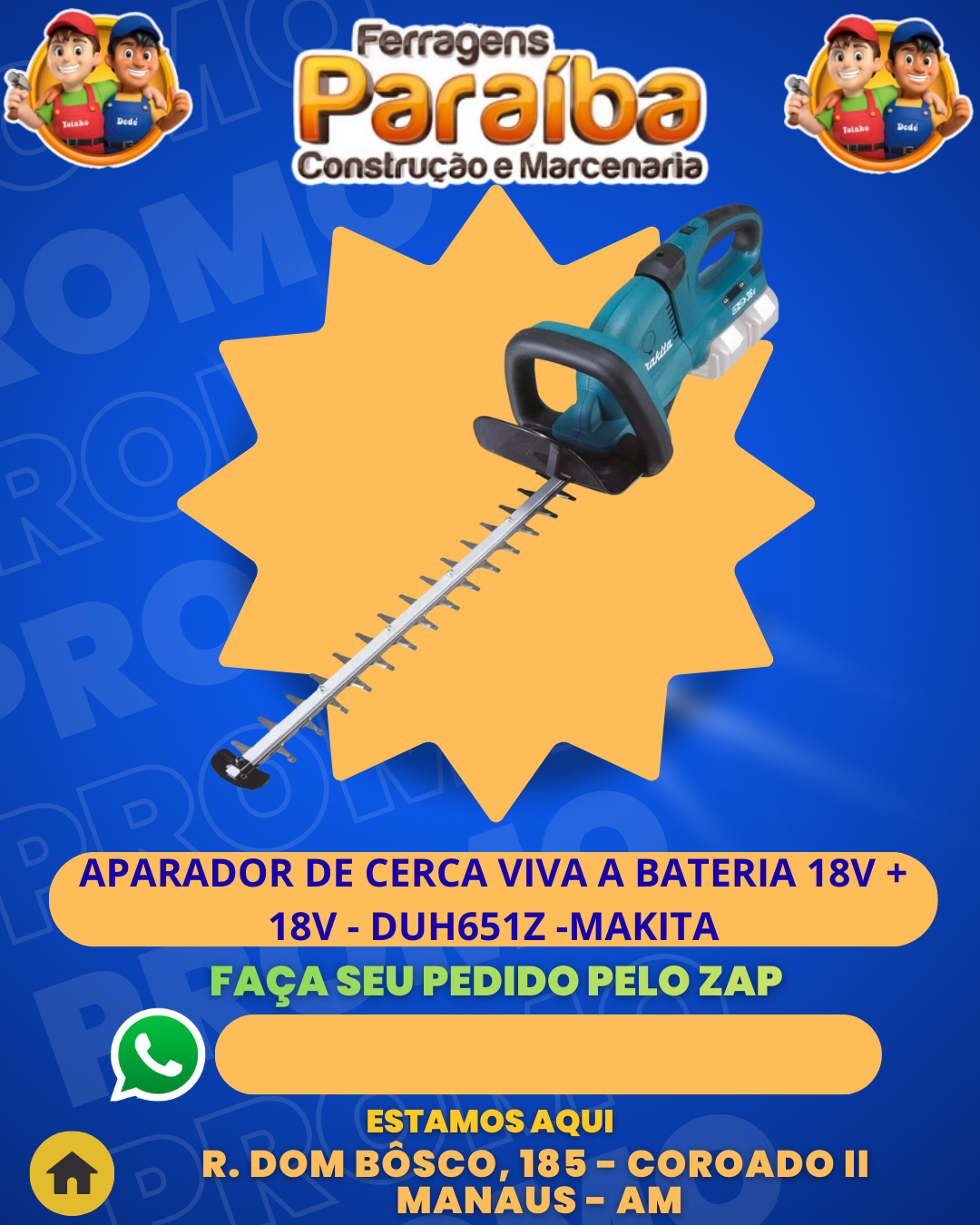 APARADOR DE CERCA VIVA A BATERIA 18V + 18V - DUH651Z -MAKITA 1