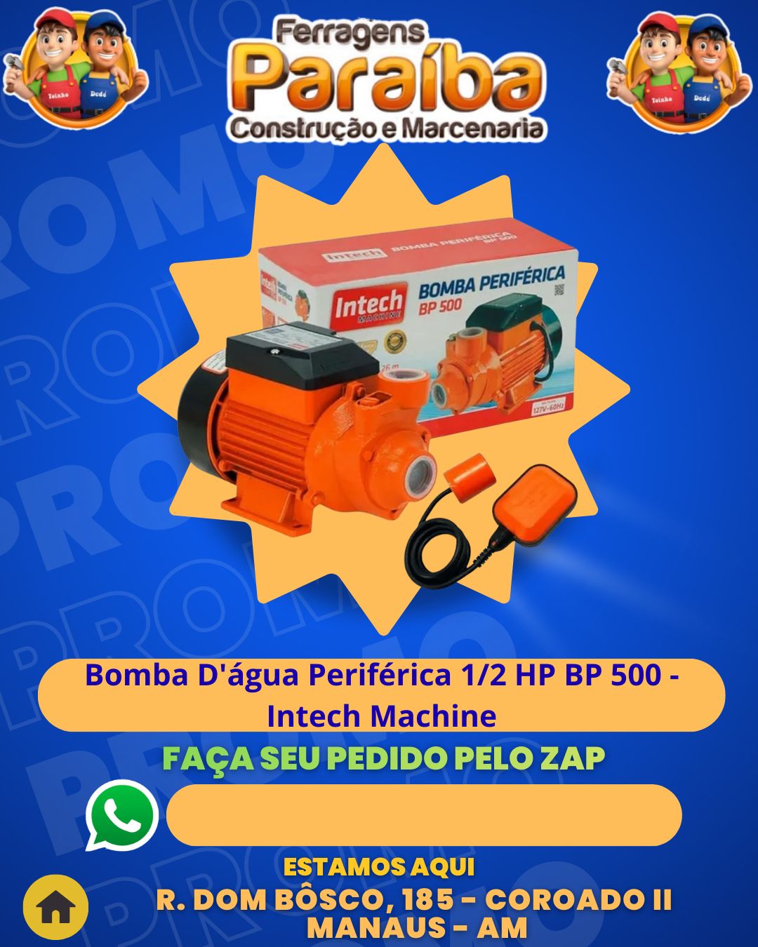 Bomba D'аgua PerifВrica 12 HP BP 500 - Intech Machine 1