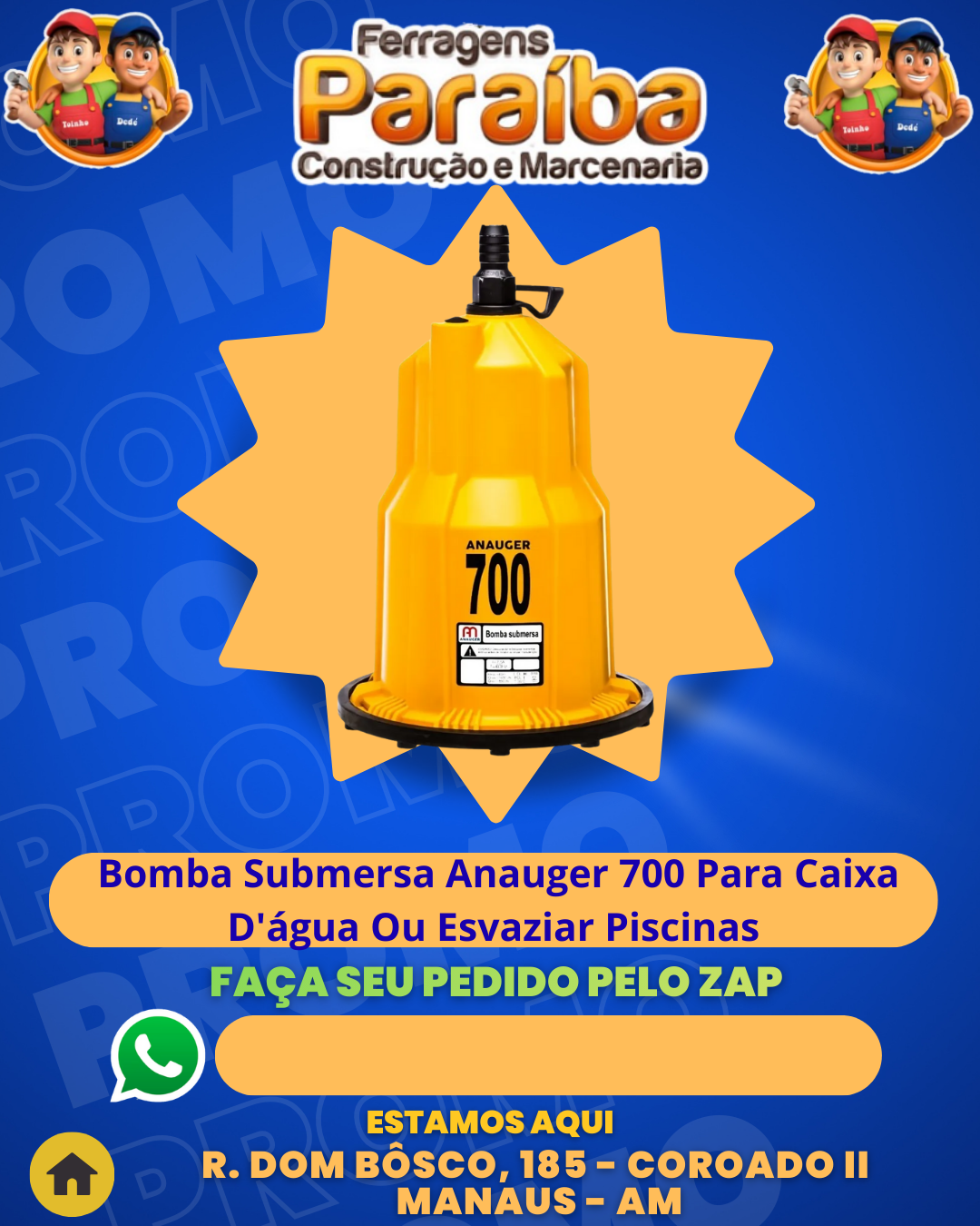 Bomba Submersa Anauger 700 Para Caixa D'аgua Ou Esvaziar Piscinas 1