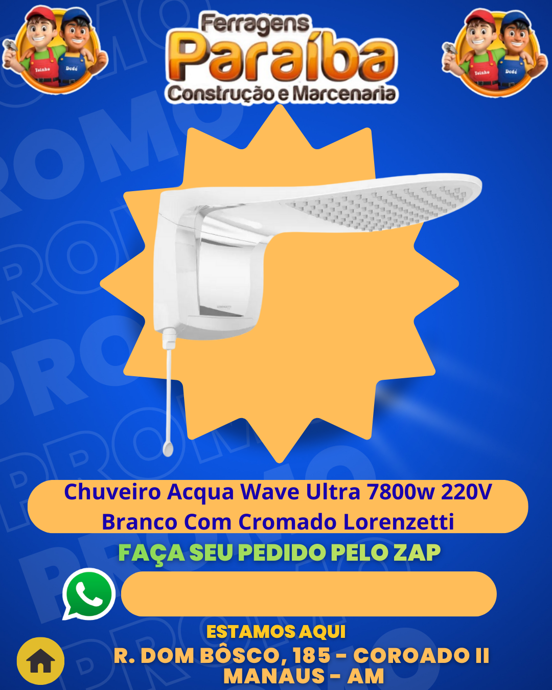 Chuveiro Acqua Wave Ultra 7800w 220V Branco Com Cromado Lorenzetti 1