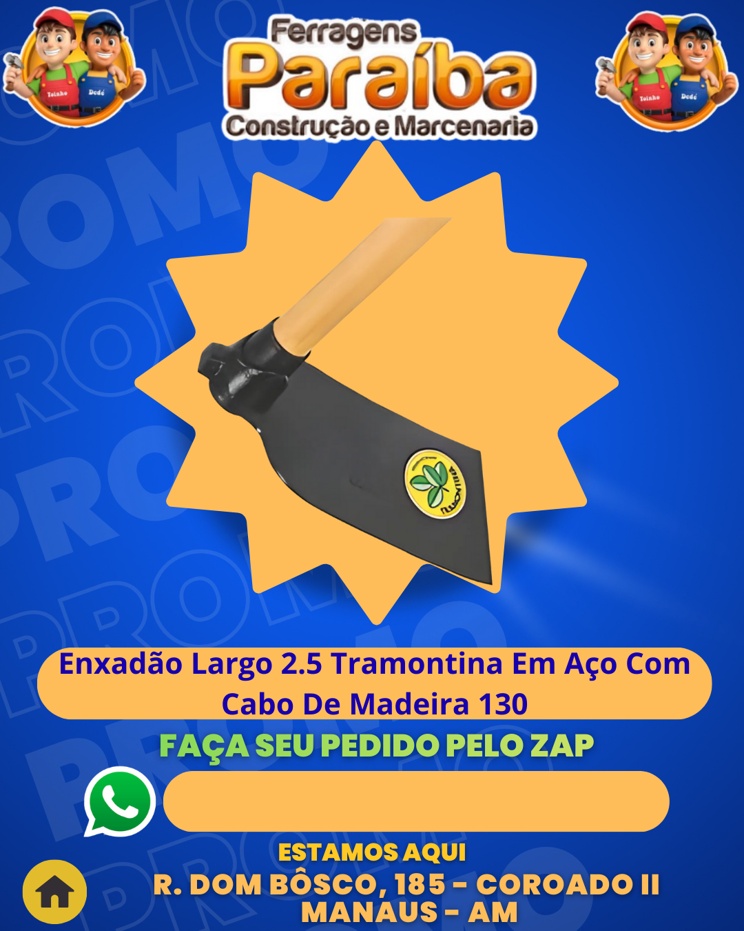 Enxad╞o Largo 2.5 Tramontina Em AЗo Com Cabo De Madeira 130 1