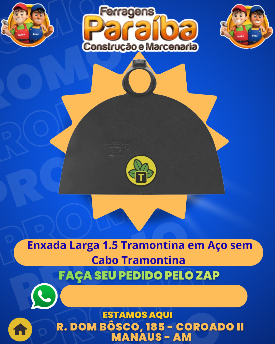 Enxada Larga 1.5 Tramontina em AЗo sem Cabo Tramontina 1