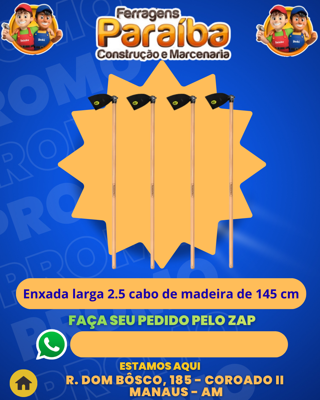 Enxada larga 2.5 cabo de madeira de 145 cm 1