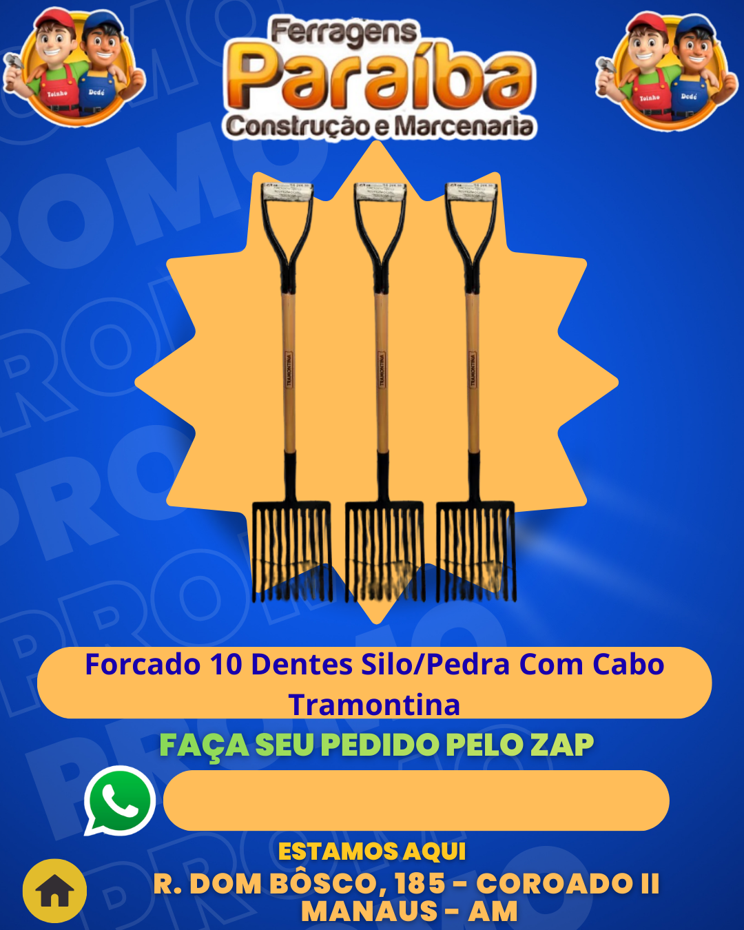 Forcado 10 Dentes SiloPedra Com Cabo Tramontina 1