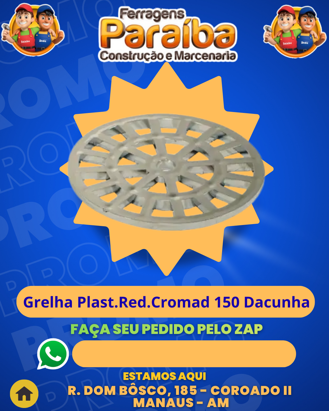 Grelha Plast.Red.Cromad 150 Dacunha 1