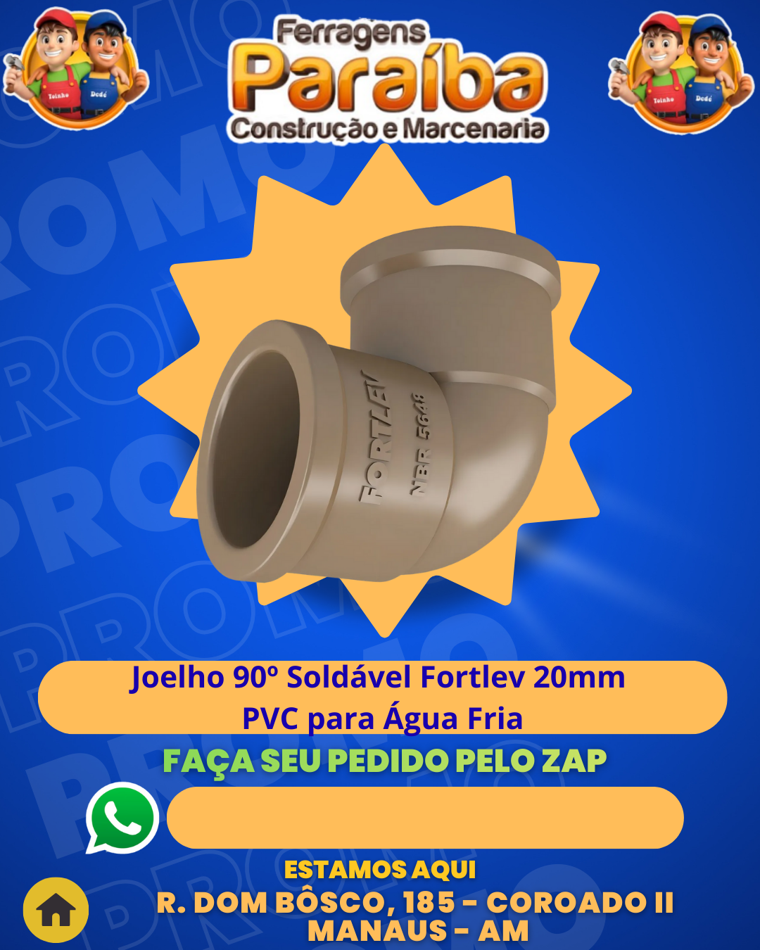 Joelho 90з Soldаvel Fortlev 20mm PVC para ╡gua Fria 1
