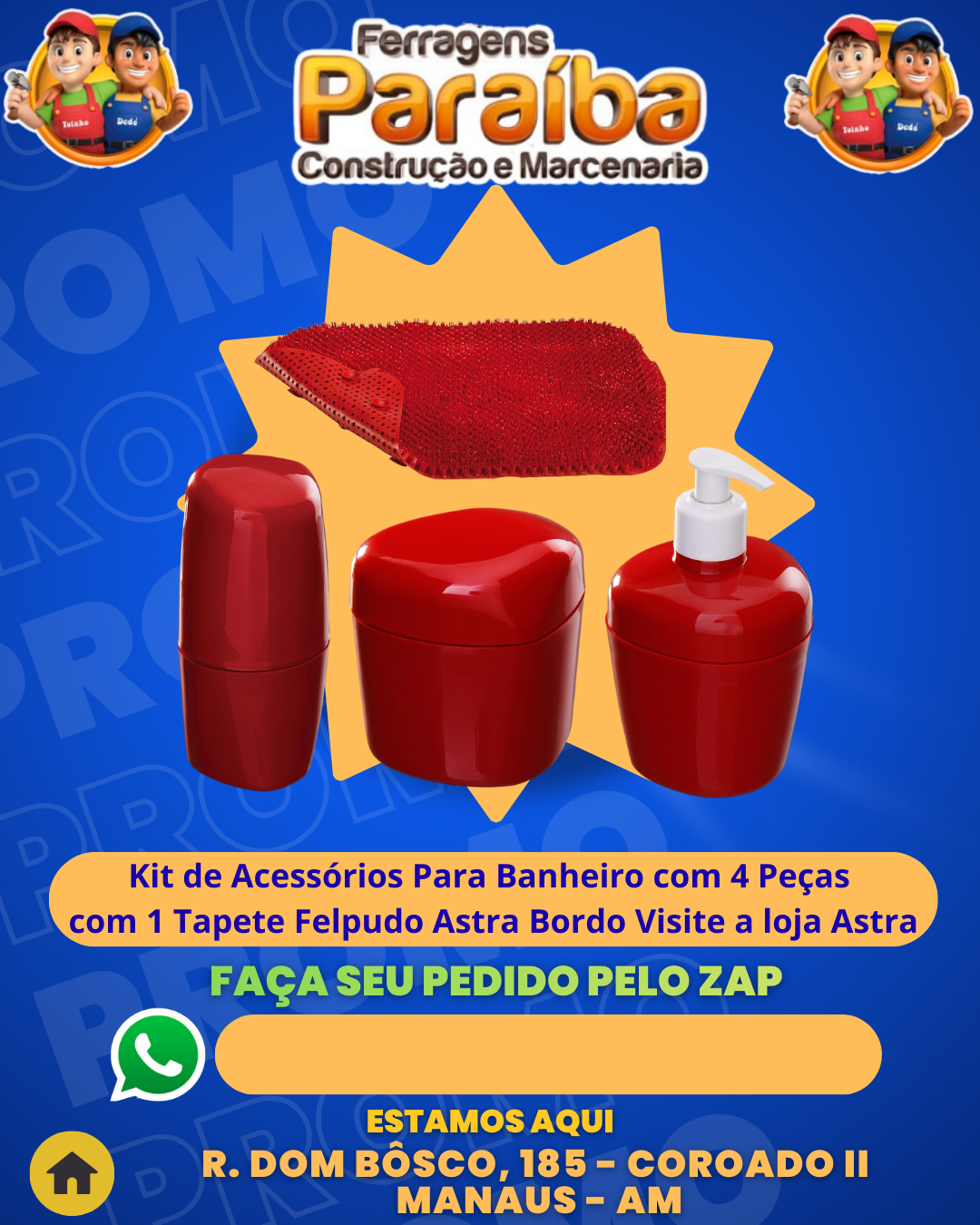 Kit de Acessвrios Para Banheiro com 4 PeЗas com 1 Tapete Felpudo Astra Bordo Visite a loja Astra 1