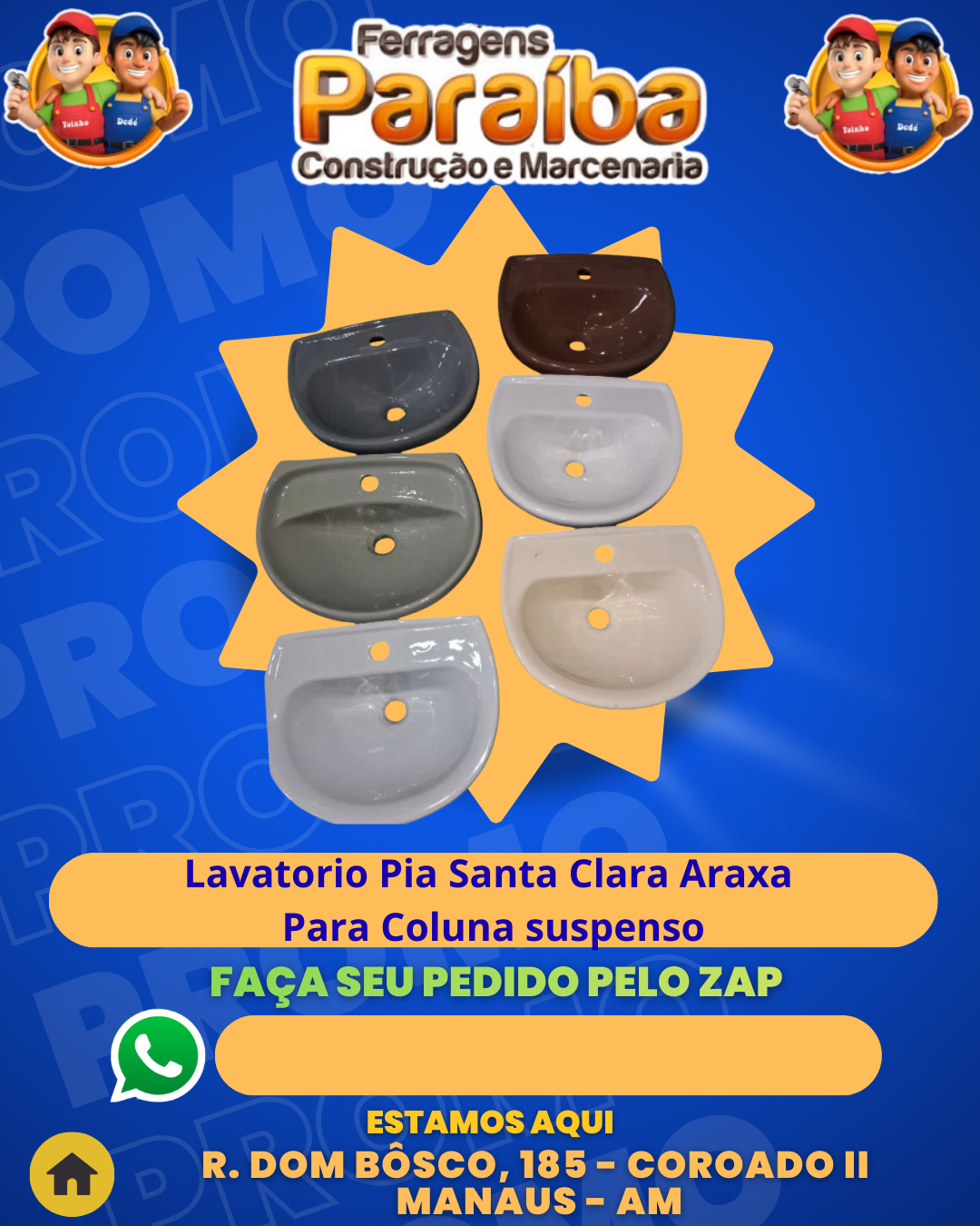 Lavatorio Pia Santa Clara Araxa Para Coluna suspenso 1