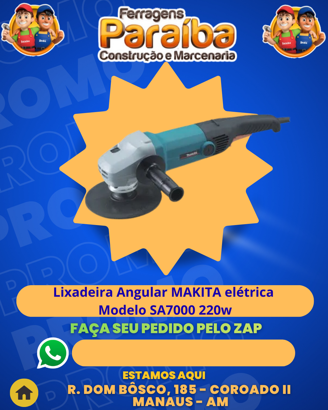 Lixadeira Angular MAKITA elВtrica - Modelo SA7000 220w 1
