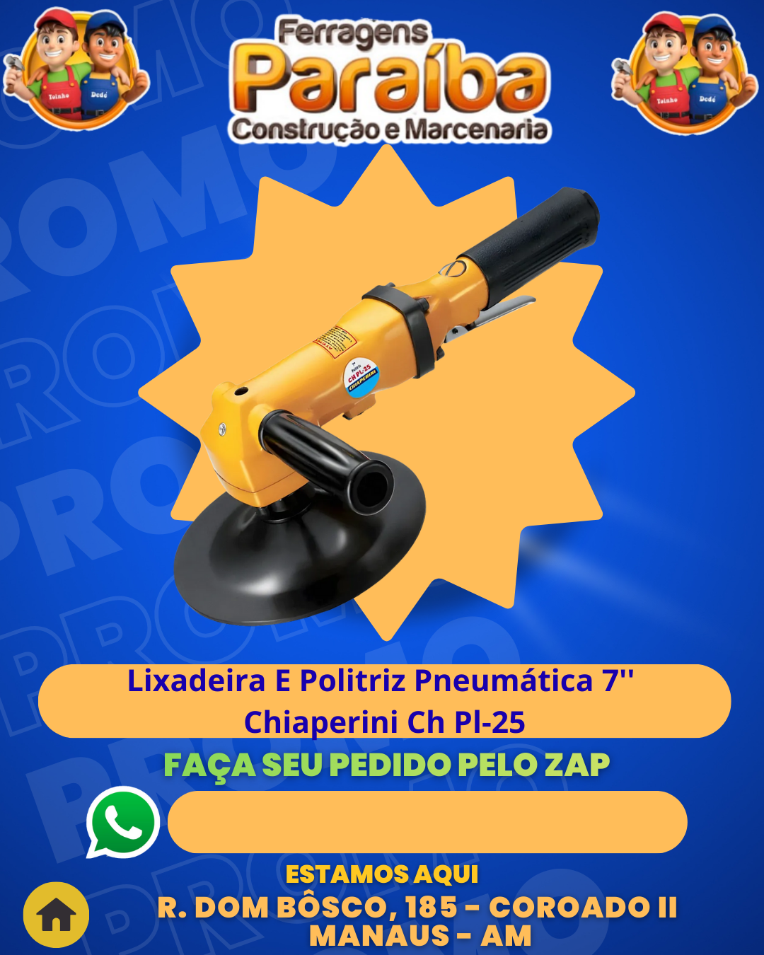 Lixadeira E Politriz Pneumаtica 7'' Chiaperini Ch Pl-25 1