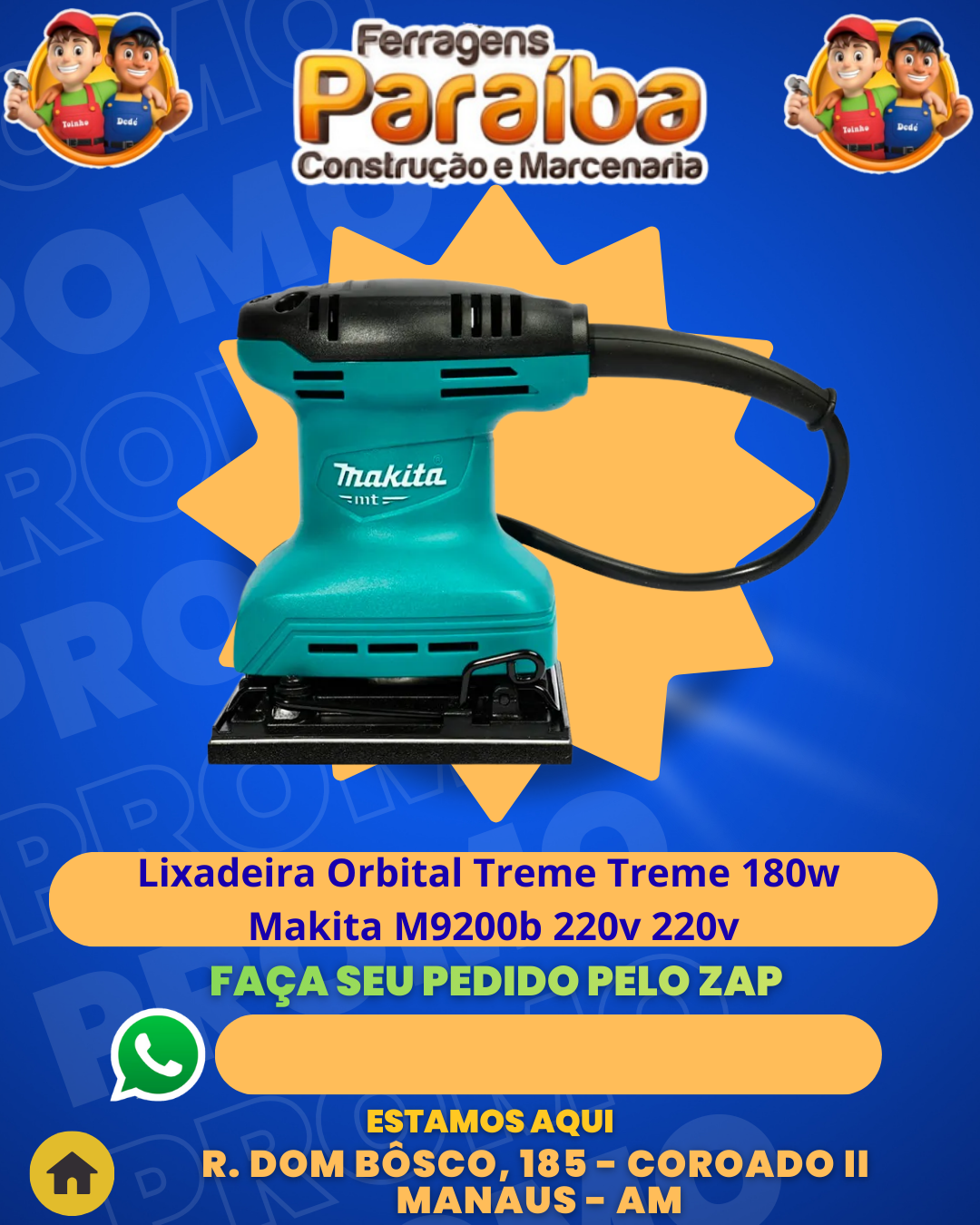 Lixadeira Orbital Treme Treme 180w Makita M9200b 220v 220v 1