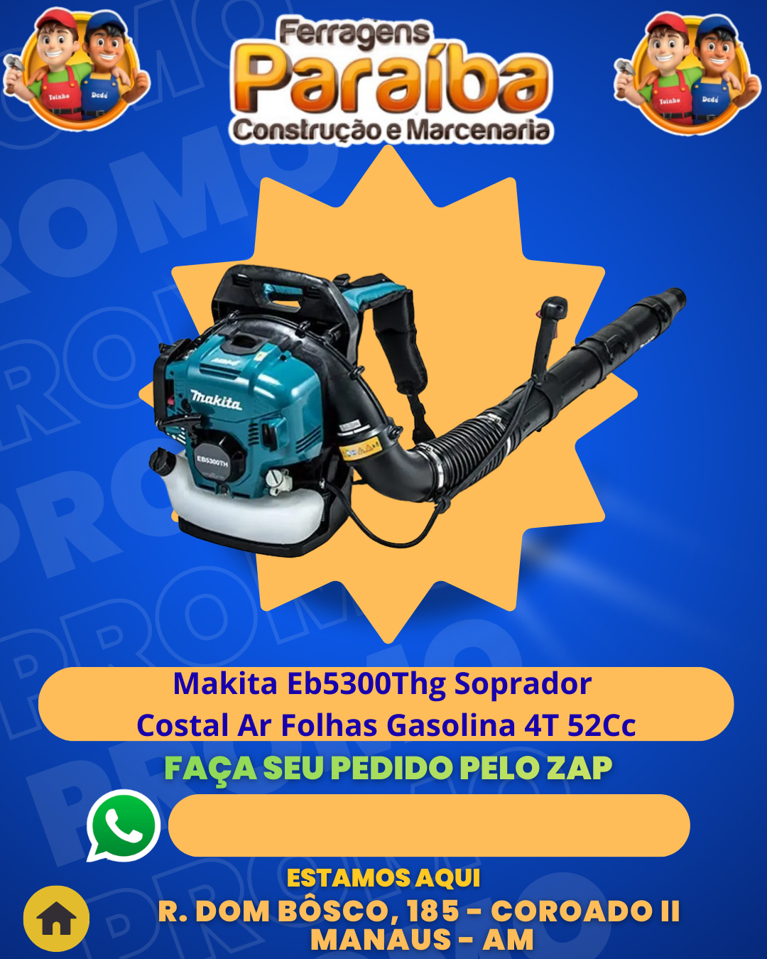 Makita Eb5300Thg Soprador Costal Ar Folhas Gasolina 4T 52Cc 1