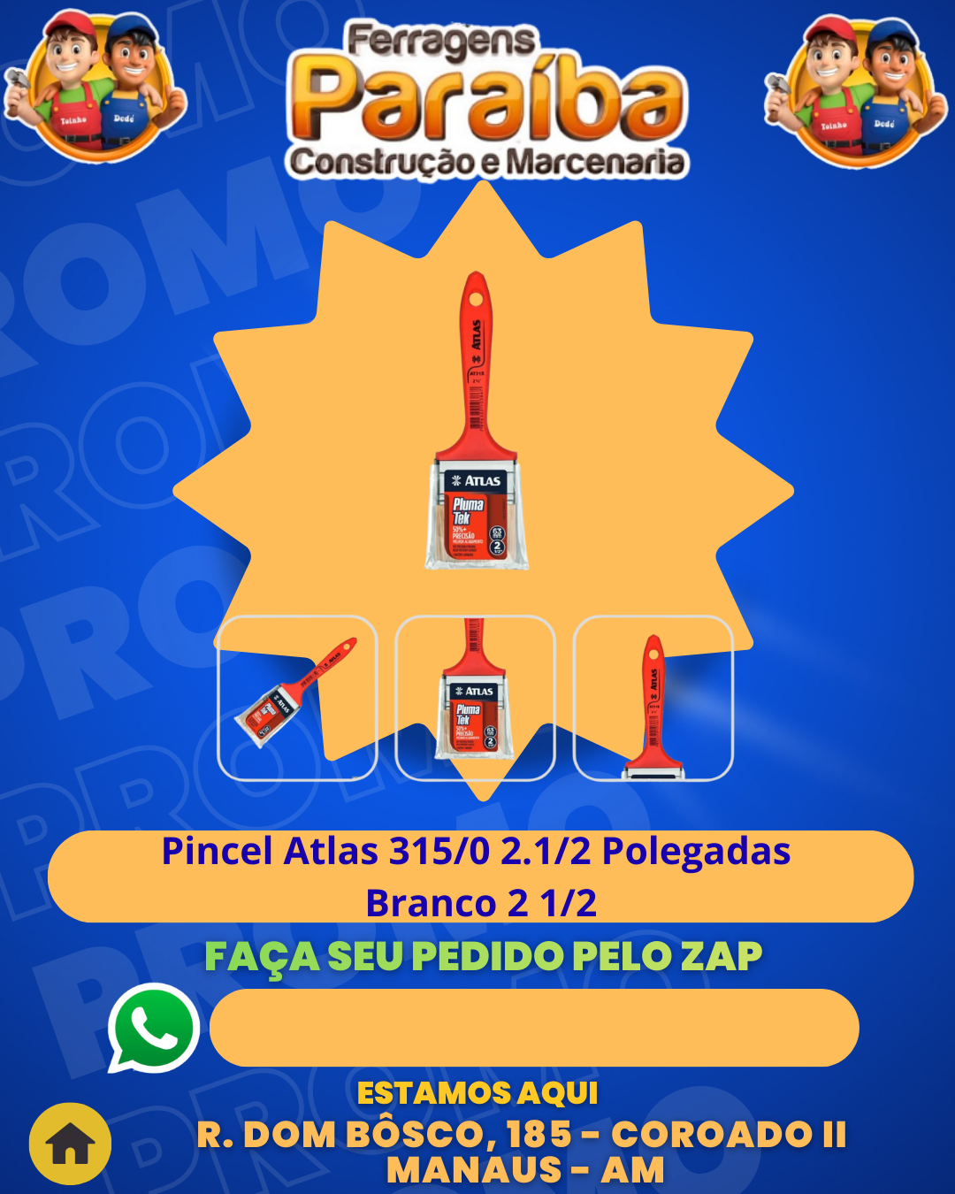 Pincel Atlas 3150 2.12 Polegadas Branco 2 12 1