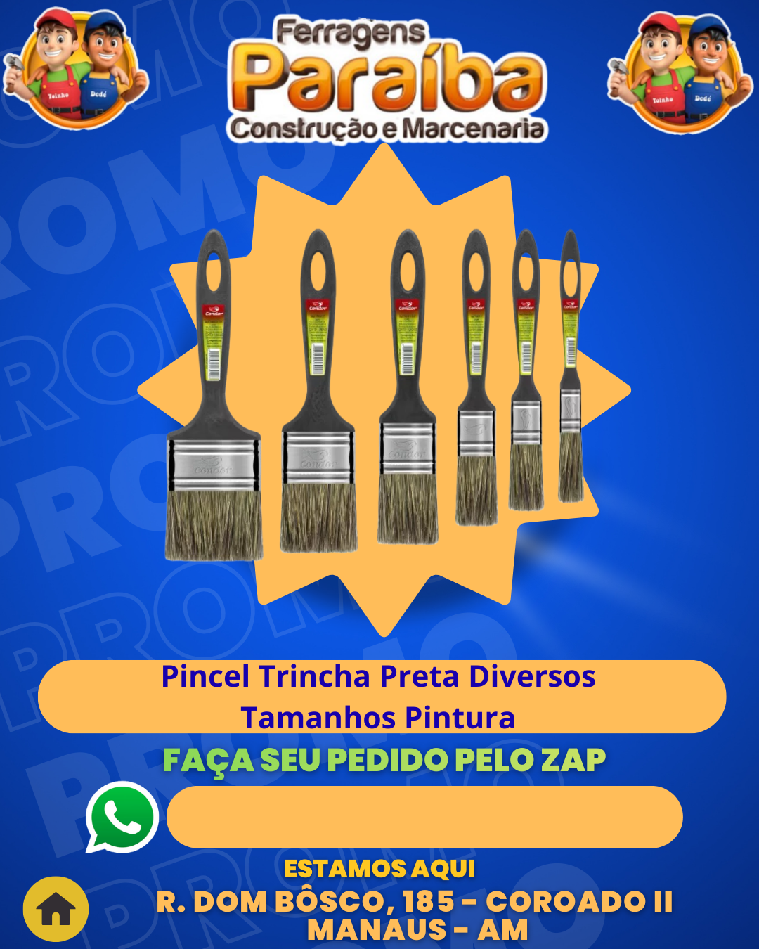 Pincel Trincha Preta Diversos Tamanhos Pintura  1