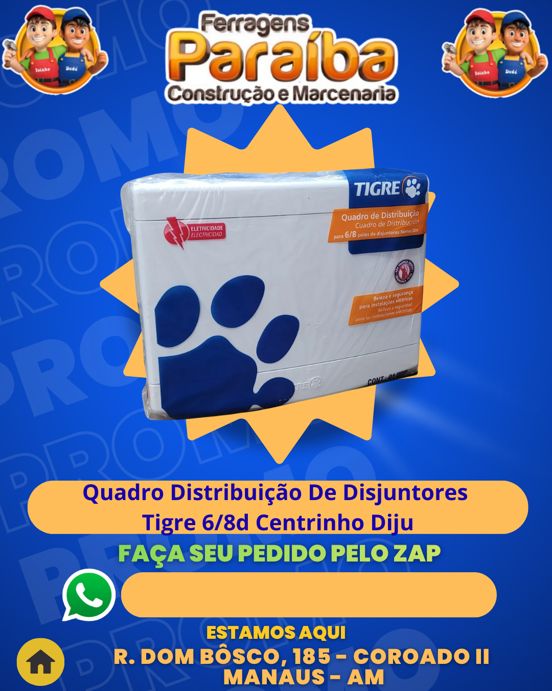 Quadro DistribuiЗ╞o De Disjuntores Tigre 68d Centrinho Diju 1