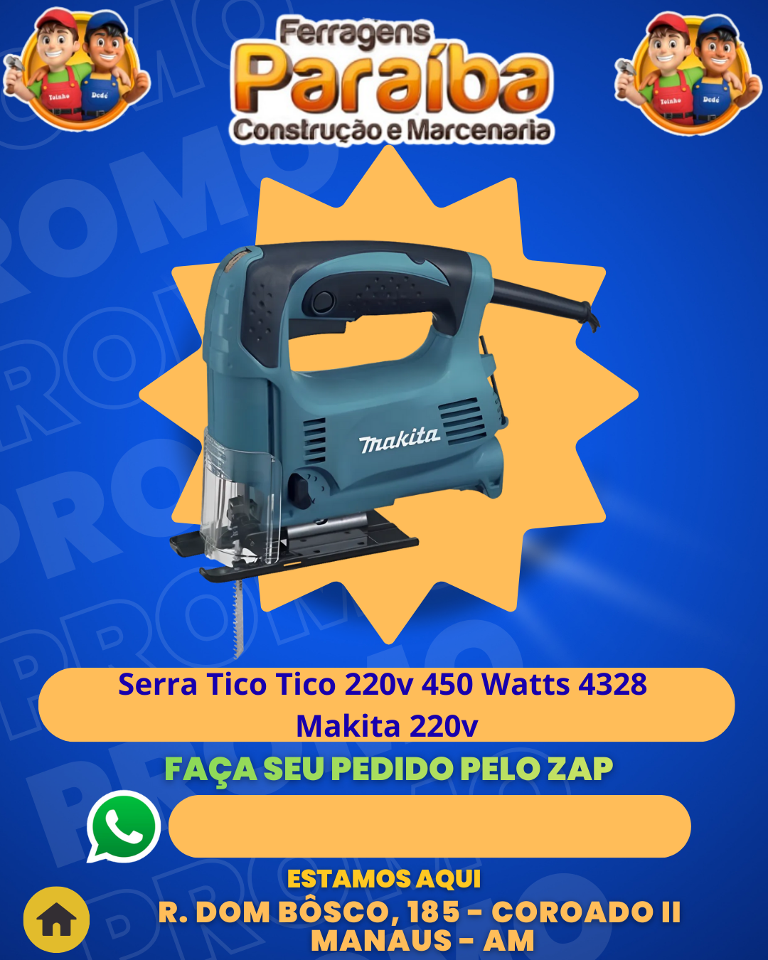 Serra Tico Tico 220v 450 Watts 4328 - Makita 220v 1
