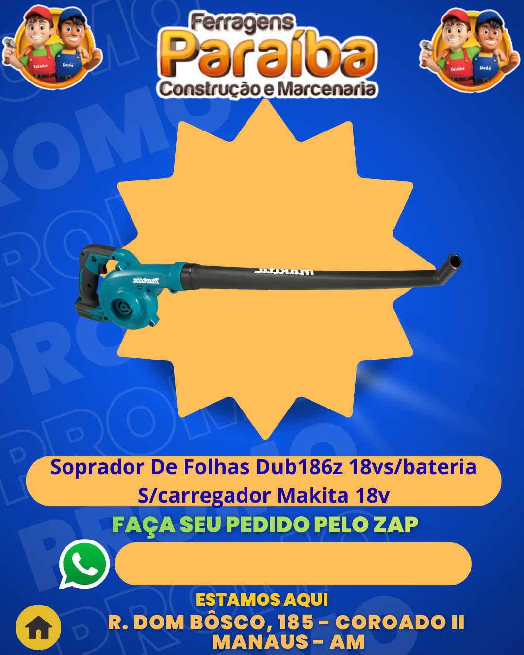 Soprador De Folhas Dub186z 18vsbateria Scarregador Makita 18v 1